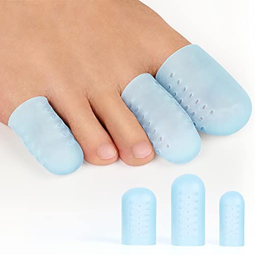 Image of 14 Pack Upgrade Gel Toe Protector Silicone Toe Caps Toe Sleeve Protectors, Prevent Pain for Corns, Blisters and Ingrown Toenails (2 Pack Large Size + 6 Pack Medium Size + 6 Pack Small Size)