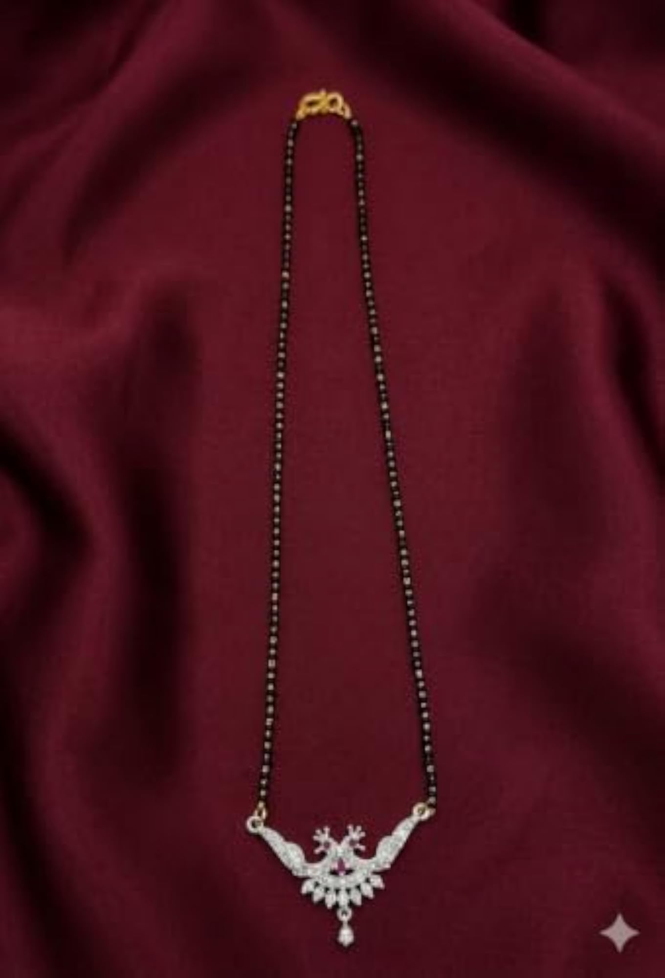Double Peacock Silver-Plated Mangalsutra with Elegant Pendant