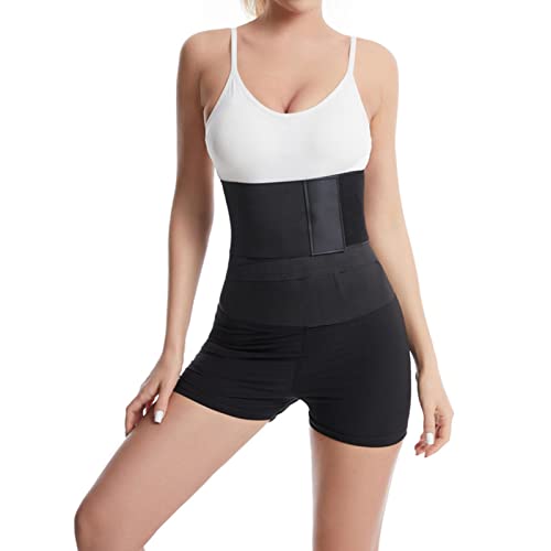 adawd Körperwickel-Taillentrainer | Bauchwickel Taille Trimmer Gürtel Body Shaper Schwarz | Bauchhöschen mit Taillenverstellbarem Stretchwickel für Bauch, Unterbauchfett, Postpartum Schwarz Cover