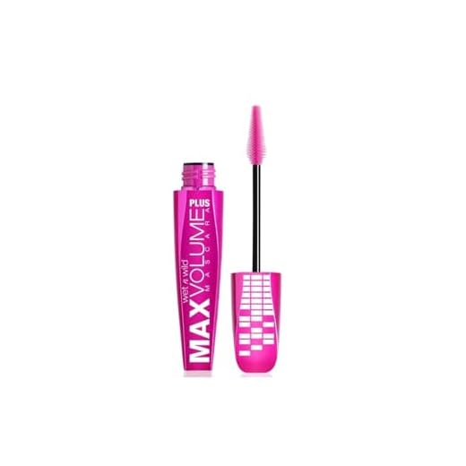 Wet n Wild - Max Volume Plus Mascara - Máscara de Pestañas Volumen Negra - Fórmula Enriquecida con Aceite de Coco para Hidratar y Proteger las Pestañas - Amp'd Black - 1 Unidad
