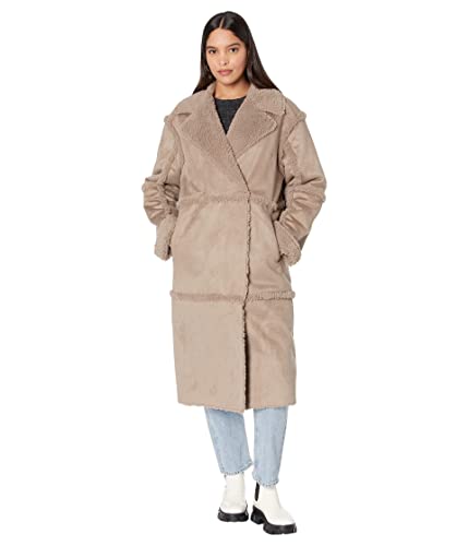 UGG Women's Takara Long Faux Twinface Coat, Wolf Grey, Large at