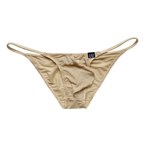 COMLIFE Men's Cheeky See-Through Ice Silk Briefs Sexy Low Waisted Raised Pouch Triangle Panty4