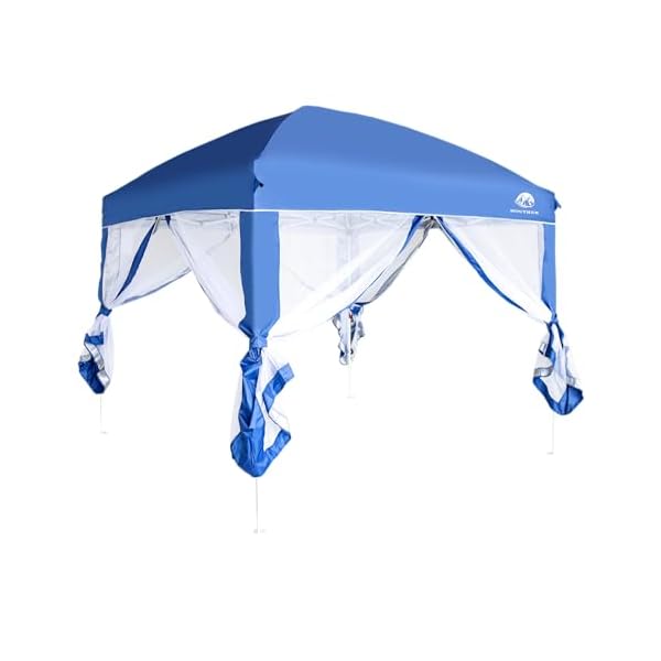 Canopy tent with mosquito netting 10×10 pop up canopy with carry bag ideal for sports outdoor events and picnics blue  urban country home decor