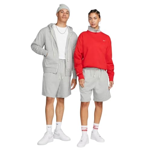 Nike Standard Issue Men's Dri-FIT 8" Basketball Shorts Men's 8 French Terry Basketball Shorts Adult DQ5712-063, Dk Grey Heather/Pale Ivory, Large