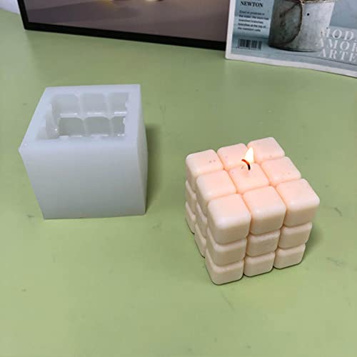 Molde Cubo Para Fabricação de Velas | 3d Rubik Cube Candy Moldes Silicone - Sabão DIY 3D criativo Pu