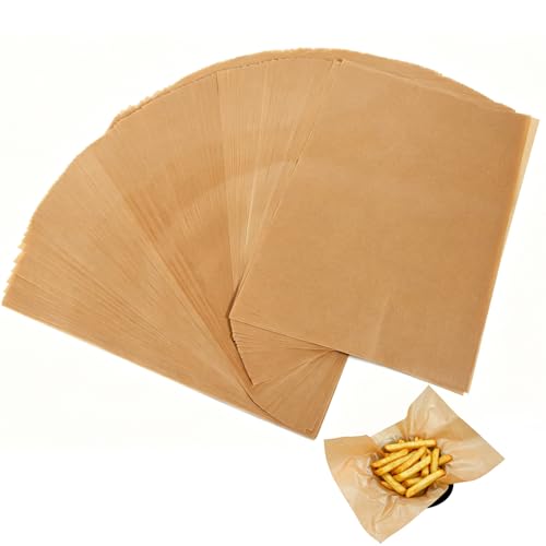200 Stück Pergamentpapier zum Backen 25 x 35 cm Backpapier Ohne PFAS und BPA Antihaft Pergamentblätter Pergamentpapier Ungebleichtes für Backen Kochen Grillen Frittieren und Dämpfen