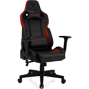 SENSE7 Gaming Sentinel Bureaustoel, gamer, ergonomische stoel, armleuning, eendelig stalen frame, instelbare hellingshoek zwart-rood, 40-48 x 72×59