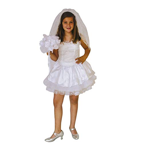 Carnavalife, Disfraz Completo de Novia Cadaver para Fiesta de Halloween. Fiesta de Disfraces de Miedo, Fiesta Temática, Navidad o Carnaval. Para Niña. Talla 7-9 años.