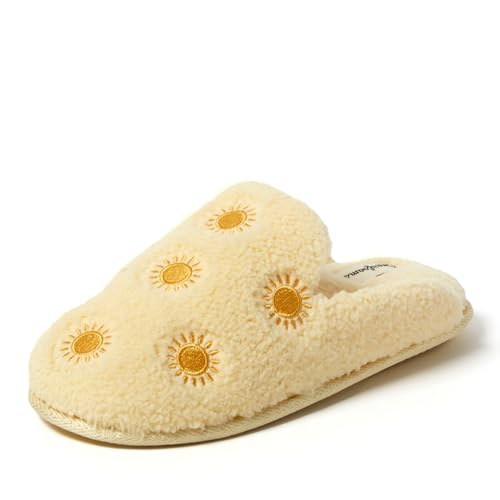 Dearfoams Women's Furry Valentine's Day Slipper, Honey Blossom, L