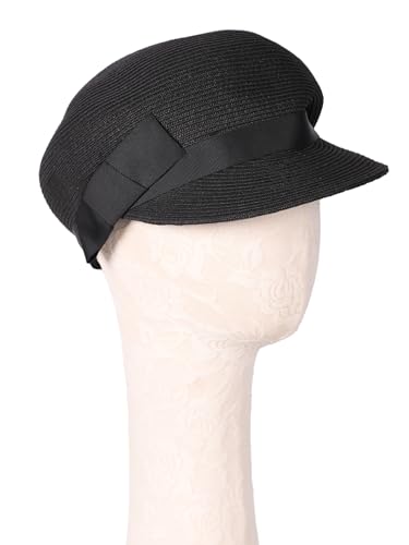 Sombrero de paja femenino con ala ancha y lazo negro miniatura 3