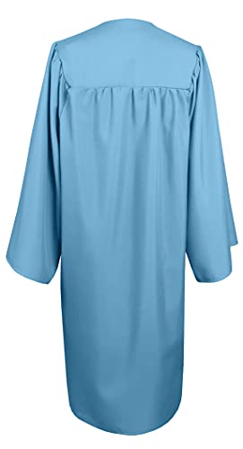 GradPlaza Matte Choir Robe for Church Baptism Officiant Confirmation Costume,Graduation Gown for School,Judge Robe,Pastor Robes Sky Blue Size 48FF - Thumbnail 2