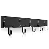 MAGTSMEI Magnetic Hooks, Strong Neodymium Magnet Hook, Heavy Duty Magnet Coat Rack with 5 Metal Hook