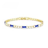 TINGN Pulsera de tenis con piedra natal para mujer, chapada en oro de 14 quilates, ajustable de 7 pulgadas con circonita cúbica, joyería hipoalergénica, regalo para cumpleaños, boda, aniversario