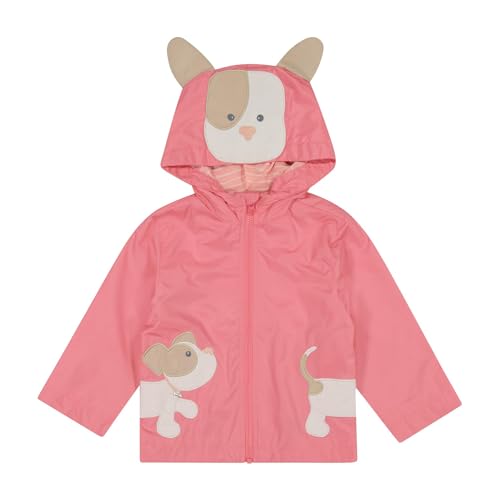 Image of LONDON FOG Girls' Rainy Day Fun Hooded Rain Jacket Rainslicker