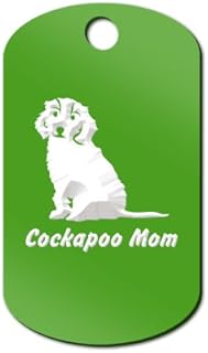 Cockapoo Mom Engraved Keychain/GI Tag Mister Petlife cockerpoo spoodle Green