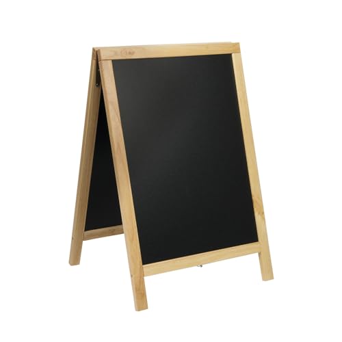 SECURIT - Lavagna Da Terra Deluxe - Per Pennarelli A Gesso Liquido - Per Caffè, Ristoranti, Bar, Negozi- 55x85 cm - Colore Naturale