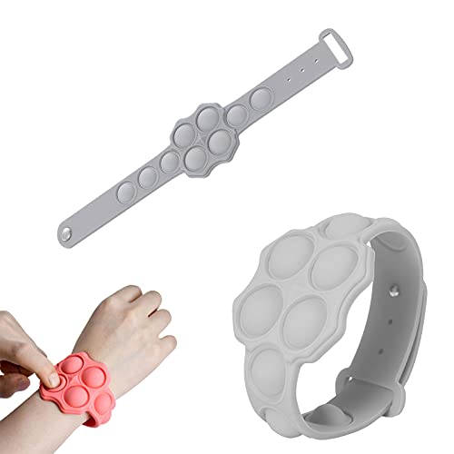 NSOP Stress Relief Wristband Fidget Toys,Wristband Simple Dimple, Hand Finger Press Silicone Bracelet Toy for Kids Adults ADHD ADD Anxiety Autism (Grey), toddler