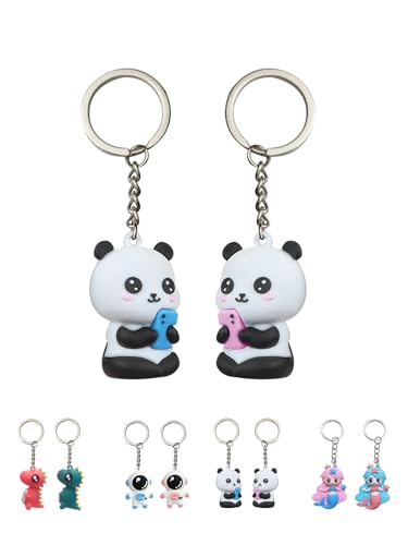 Llavero Niños, Pequeños Regalos Para Parejas, Amigos, Niños, Niñas, Mini Regalos De Cumpleaños Para Mujeres Hombre, 2PCS (Panda)