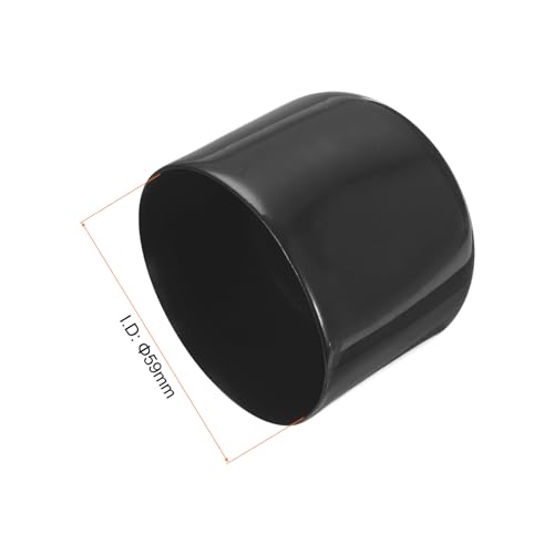 Image of uxcell 4pcs Rubber End Caps 59mm ID Vinyl Round End Cap Cover Screw Thread Protectors Black, 40mm Height