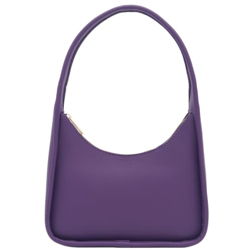 Image of Small Minimalist Shoulder Bag for Women, Faux Leather Underarm Purse, Chic Top Handle Handbag for Everyday