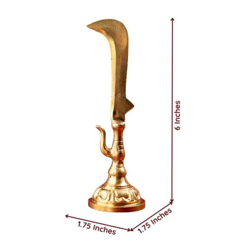 Image of anciently Karuppasamy Aruval Brass Idol for Pooja Room & Home Decor, Brass, Gold Colour, 1 No