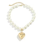 YBMYCM Heart Pendant Choker Necklaces Chunky Bead Choker Necklaces for Women Gifts