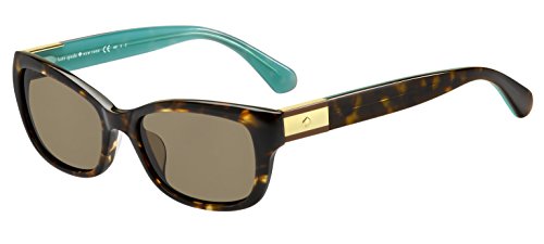 Kate Spade New York Women s Marliee Rectangular Sunglasses, Havana Turquoise Bronze Polarized, 53 mm
