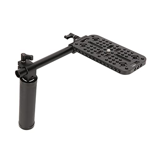NICEYRIG Camera Handheld Floor Holder Rig for DSLR Cameras and Camcorders,with 20cm Rod,Hand and Plate,Compatible with Sony FS7/FS5/FX6/FX9/FDR-AX1E,Panasonic AG-UX180MC/AG-UX90MC/ AG-CX98MC-543