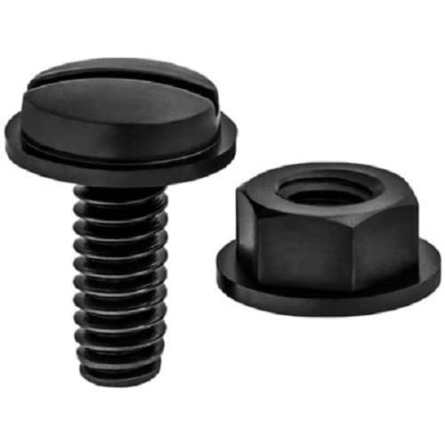 Black Nylon LIC. Plate Screw & Nut 1/4-20 X 5/8