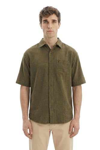 Image of Allen Solly Men's Textured Casual Shirt | Drop Shoulder | Half Sleeve | Relaxed Fit | Casual & Streetwear Style