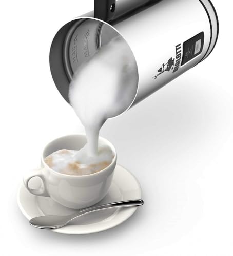 Bialetti 0004430 Eléctrico Leche Frother, 240 ml, 500 W, 1 carriba, Inoxidable Acero, Plata / Negro