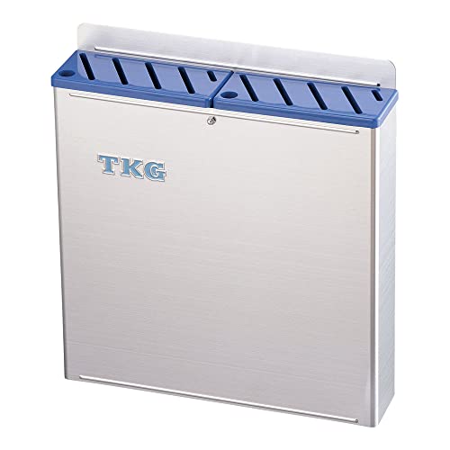 遠藤商事 業務用 TKG プラ板付カラーナイフラック 大 Aタイプ 青 本体18-8 フタABS樹脂 日本製 AHU695