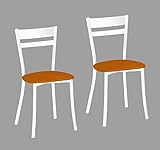 Silla de cocina tapizada ASTIMESA SCMBLNA Dos sillas de Cocina, Metal, Naranja, Altura de Asiento 45 cms