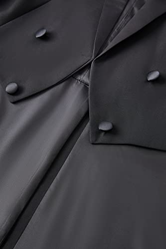 Mogu Men's 3 Piece Suit Swallow Tailed Coat Slim Fit Tailcoat For Performances Jacket 34 / Pants 30 Black #TOP4