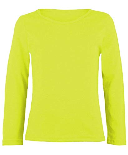 Image of Loxdonz Girls Plain Long Sleeve Scoop Neck T-Shirt Top Kids Basic Stretchy Top