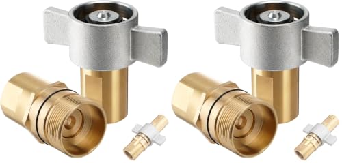 Image of 1 inch NPT Wet Line Wing Nut Hydraulic Quick Disconnect Coupler /Coupling Set, Heavy Duty Brass For Live Dump Trailer Hydraulic Systems (Pack of 2)