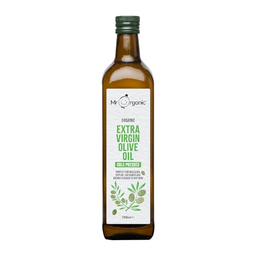 Mr Organic Extra Virgin Olive Oil for Healthy Home Cooking Cold Pressed Certified Organic No Additives 1 x 750ml Glass Bottle