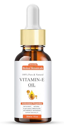 Image of BioLeaf Botanicals 100% Pure & Organic Vit. E Oil - Best Oil For Face, Body and Nail - Enriched Veg Vitamin E Source - For Nourish Your Face and Repair Damaged Skin -Pack of 2 (60ml.)