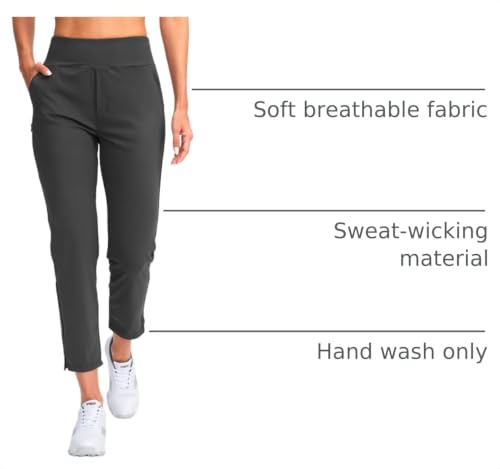 Image of YYV Women's Golf Pants High Waist Stretch Ankle Pants with Pockets