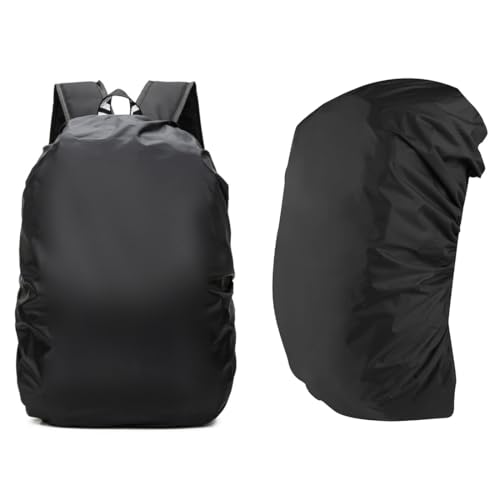 JYNXOR 2 Pezzi Parapioggia Zaino Impermeabile,15L-25L, Coprizaino Impermeabile, Copri Zaino per Pioggia, Antipioggia Copri Zaino Impermeabile per Escursionismo Campeggio Ciclismo(Nero)