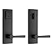 Baldwin Spyglass , Front Entry Handleset with Interior Lever, Featuring SmartKey Deadbolt Re-Key Technology and Microban Protection, in Matte Black