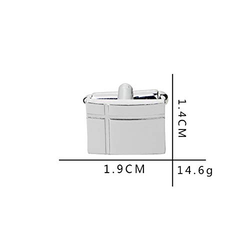 Mancuernillas Rectangulares Plateadas para Hombre miniatura 2