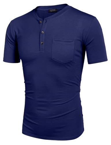 coofandy men39s 3 pack henley shirts short sleeve casual basic tees classic henley summer solid t shirts with pocket
