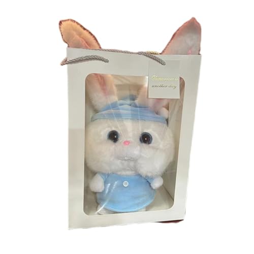 Vzqr うさぎぬいぐるみ 抱き枕 クッション 30cm 柔らかい 昼寝枕 ふわふわ かわいい マンガ風 人形 女の子 キッズ 誕生日・クリスマス プレゼント 大根のウサギのボス (30cm,パジャマのウサギのボス+ギフトバッグ)