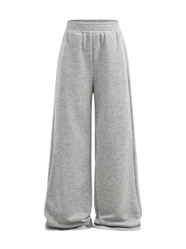SOLY HUX Girl's Casual Sweatpants Elastic Waist Wide Leg Baggy Long Pants with Pockets