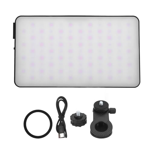 Luocute Lumière Selfie, 108 + 21 Lumière Vidéo LED avec Température de Couleur 2500-9000K, 3000mAh Rechargeable, CRI95 +, Dos Magnétique pour L'enregistrement, Le Streaming en Direct,