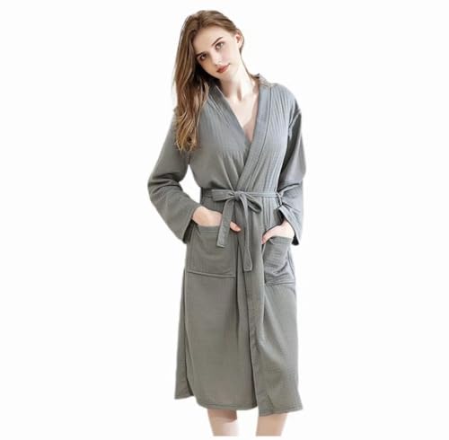 GZLQHD Women Bathrobe Waffle Weave Lightweight Kimono Spa Ba...