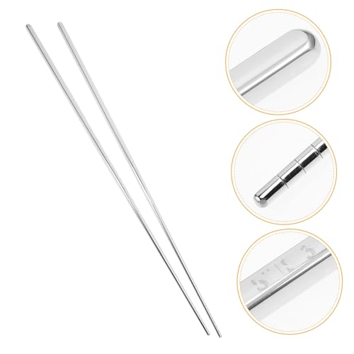 CLISPEED ステンレス製長箸 耐久性抜群 食洗機対応 調理用揚げ物 炒め物 グリル向け 多用途再利用箸 家用業務用キッチンツール