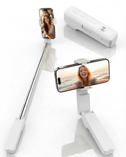 Mini Selfie Stick Estensibile con Telecomando Bluetooth Bastone per Selfie Portatile Supporto per Cellulare Compatto Girevole 360° per iPhone/Samsung, Ideale Vlog/Viaggi/Registrazione Video