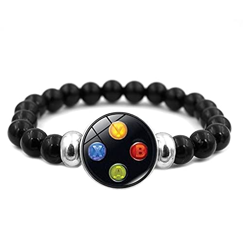 Dttvy Cool Video Game Controller Diy Beads Bracelet Men Gaming Gamer Vintage Controller Gamepad Photo Beaded Bracelets For Women (Metal Color: 10) #TOP6